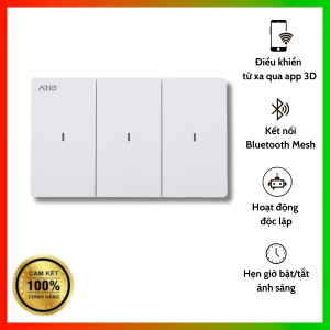 Công tắc thông minh BLE 3 nút Ario chữ nhật 0